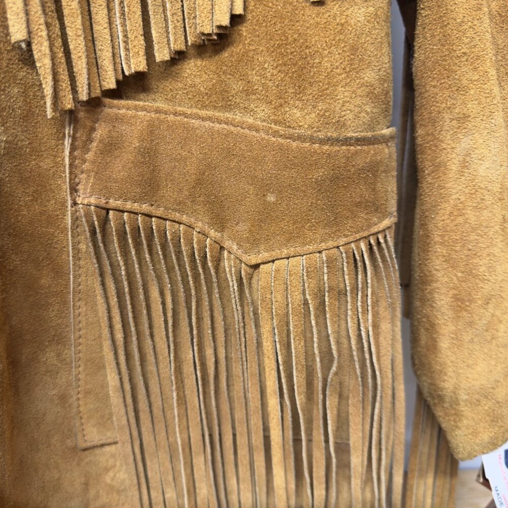 Schott NYC Western Suede Fringe Jacket Women's Sz 6 SML New w Tags Made In USA - Picture 9 of 16